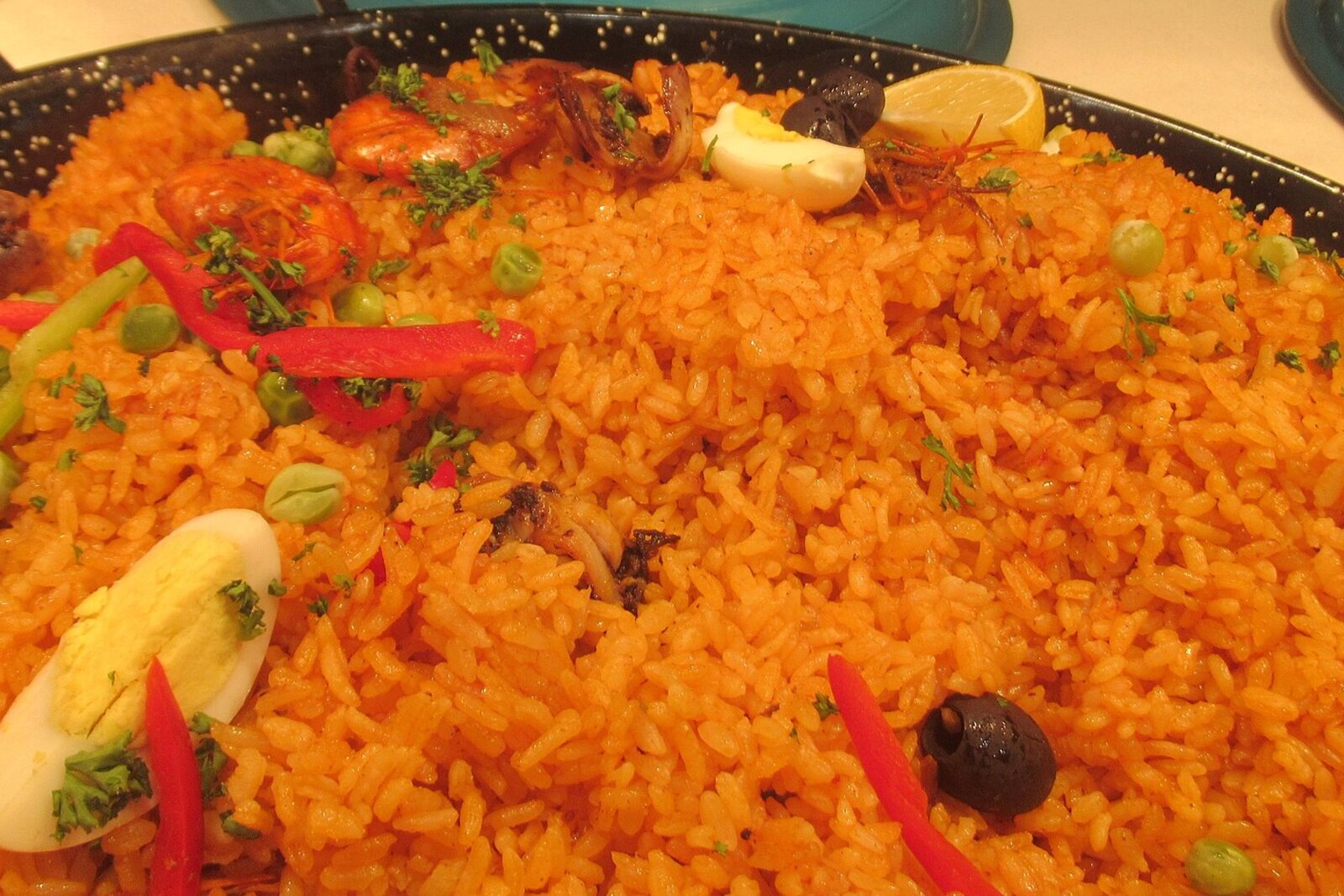 Seafood paella, a classic Barcelona dish